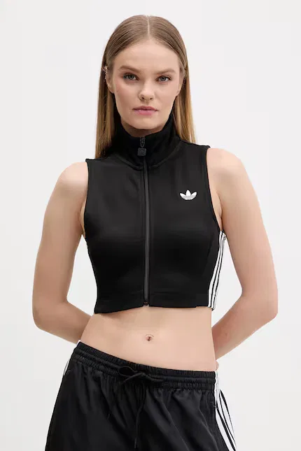 Топ без рукавов с принтом Adidas Originals, черный