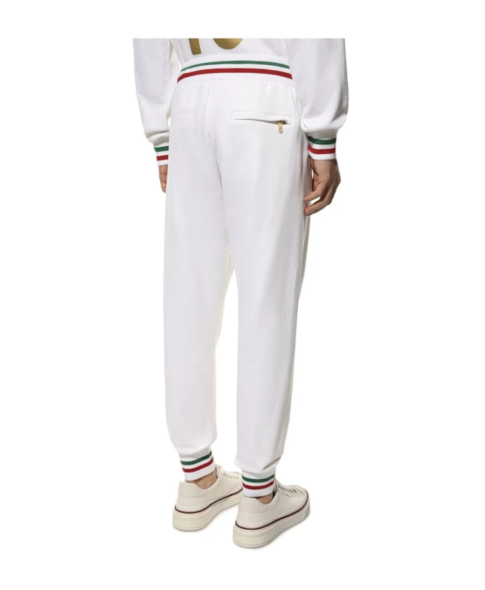 Хлопковые спортивные штаны Dolce & Gabbana, белый — фото 3