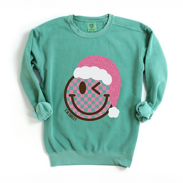 

SWSmiley glitter santa hat свитшот с принтом, окрашенный в стиле garment dyed Simply Sage Market, Seafoam, Зеленый, SWSmiley glitter santa hat свитшот с принтом, окрашенный в стиле garment dyed Simply Sage Market, Seafoam