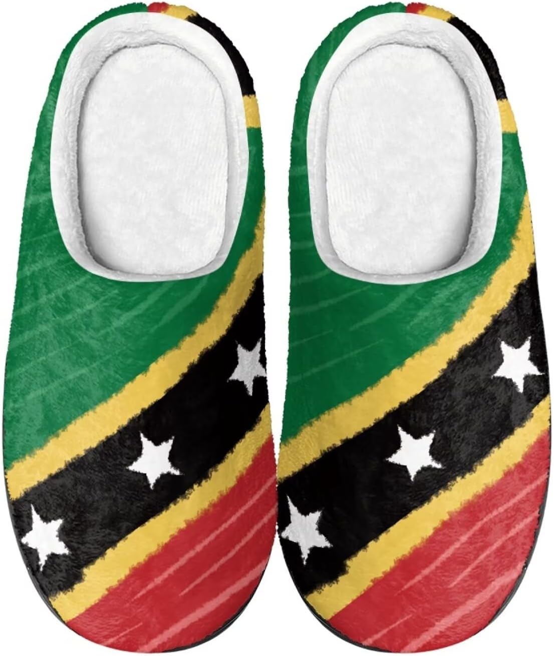 

Унисекс домашние тапочки Howilath с принтом флага страны, из фланели, с мягкой пушистой подкладкой, теплые хлопковые тапочки, Saint Kitts and Nevis Flag