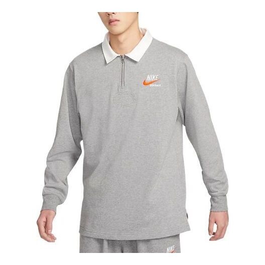 

Футболка Nike Sportswear Trend Men's Rugby Tops 'Carbon Gray Sail White Pewter Gray', серый