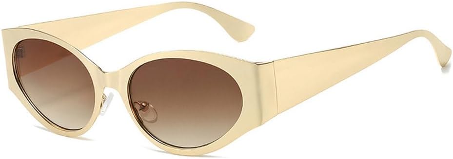 

Винтажные солнцезащитные очки «кошачий глаз» для женщин и мужчин, ретро-солнцезащитные очки для женщин, дорожные очки с защитой от УФ-излучения UV400 TKKTLLT, Gold-brown