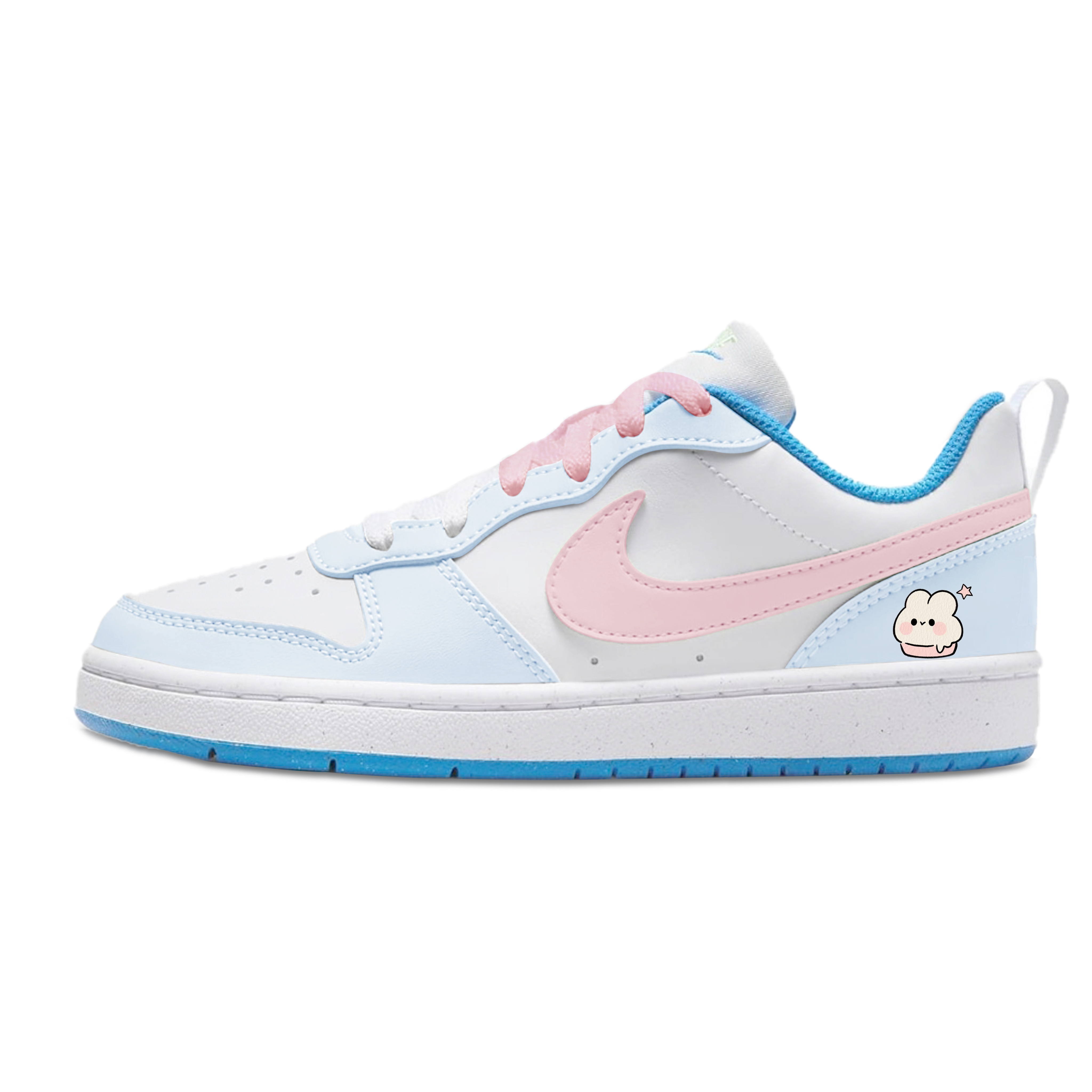 

Nike Детские кроссовки для скейтбординга Court Borough Honey Pink Star Blue с противоскользящим покрытием, износостойкие, низкие, для подростков