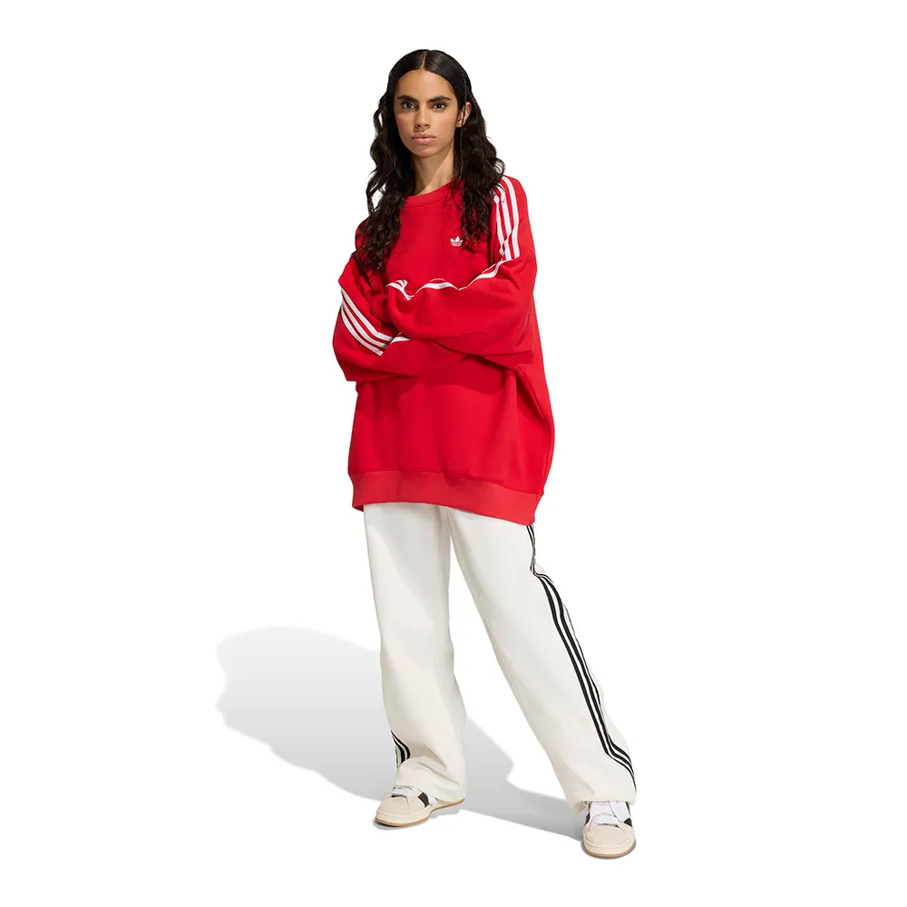 Толстовка adidas Originals 3 Stripes Oversized Adilenium Crew, красный — фото 4
