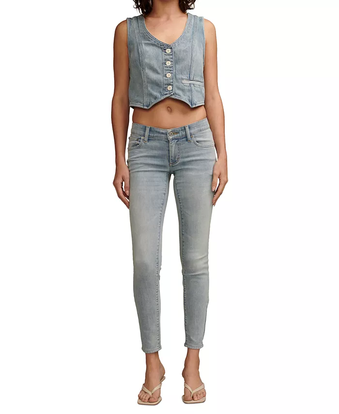 

Женские джинсы Lizzie с низкой посадкой и зауженным силуэтом Lucky Brand, синий