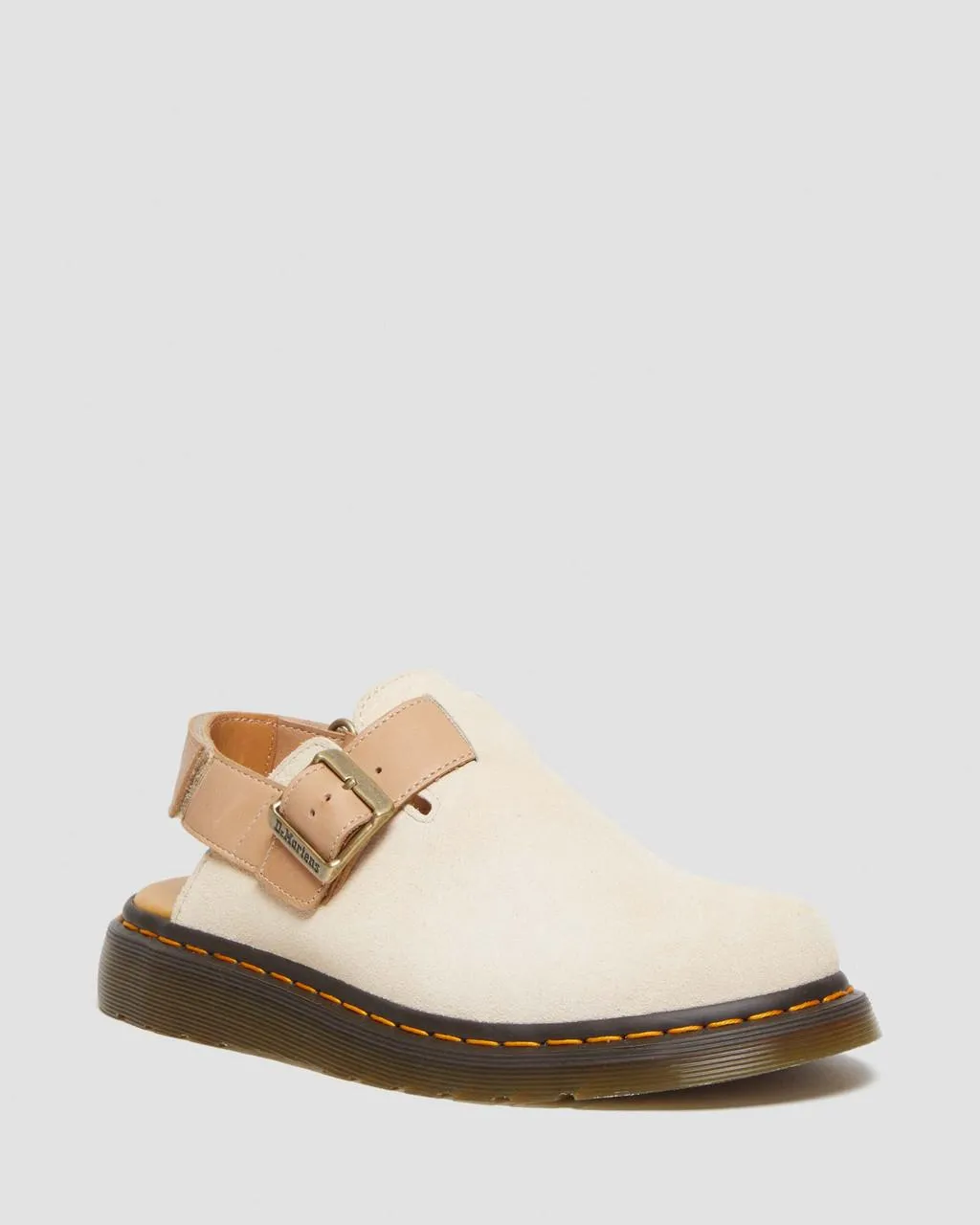 

Мюли Dr. Martens Jorge II из замши и кожи с пяткой на пятке, цвет Parchment Beige+Beige — E.H.Suede