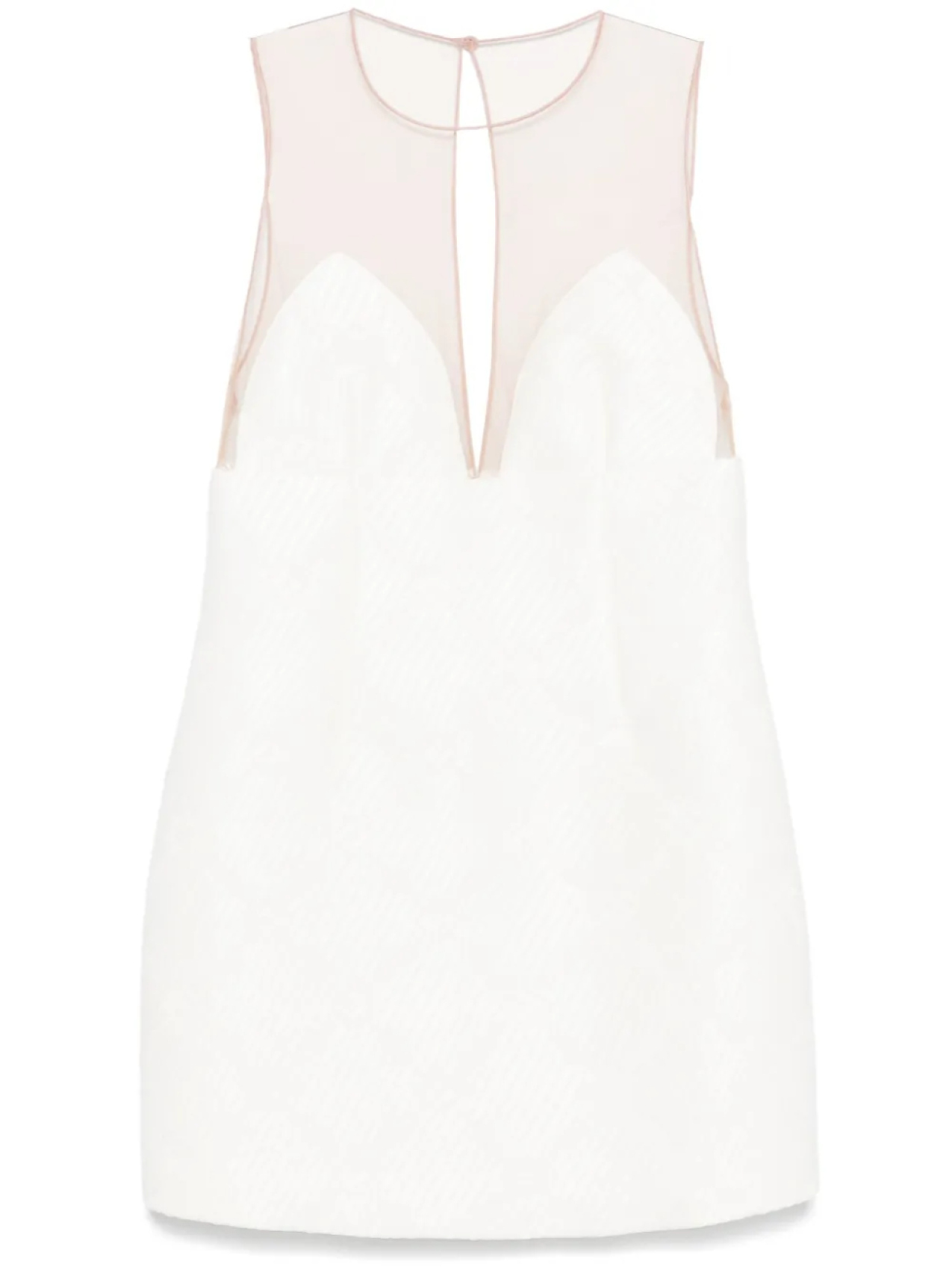 

Elisabetta Franchi платье мини из рафии и тюля, белый