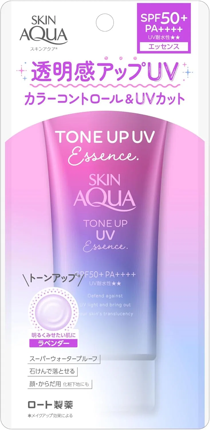 Солнцезащитный крем Skin Aqua Tone Up UV Essence, лавандовый, SPF50+ PA++++, 80 г — фото 3