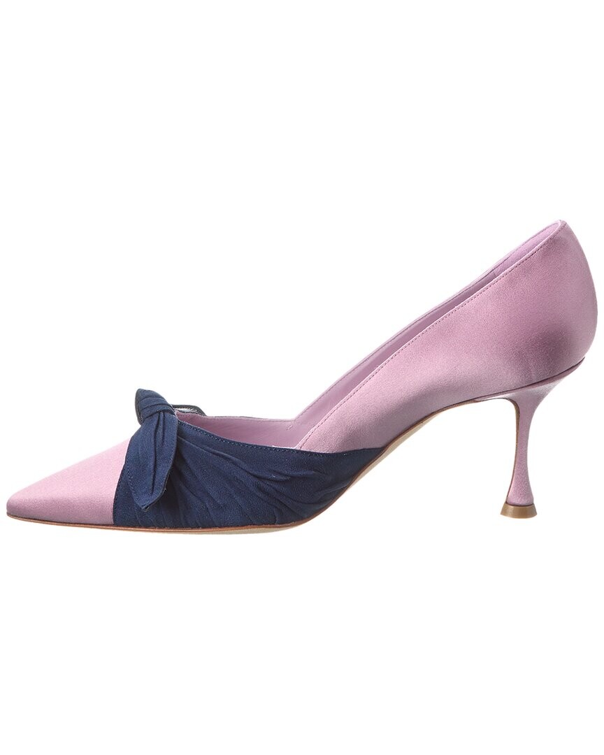 Атласные туфли Manolo Blahnik Terka 70, фиолетовый — фото 4