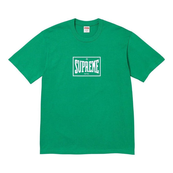 

Футболка warm up t-shirt 'green white' Supreme, зеленый