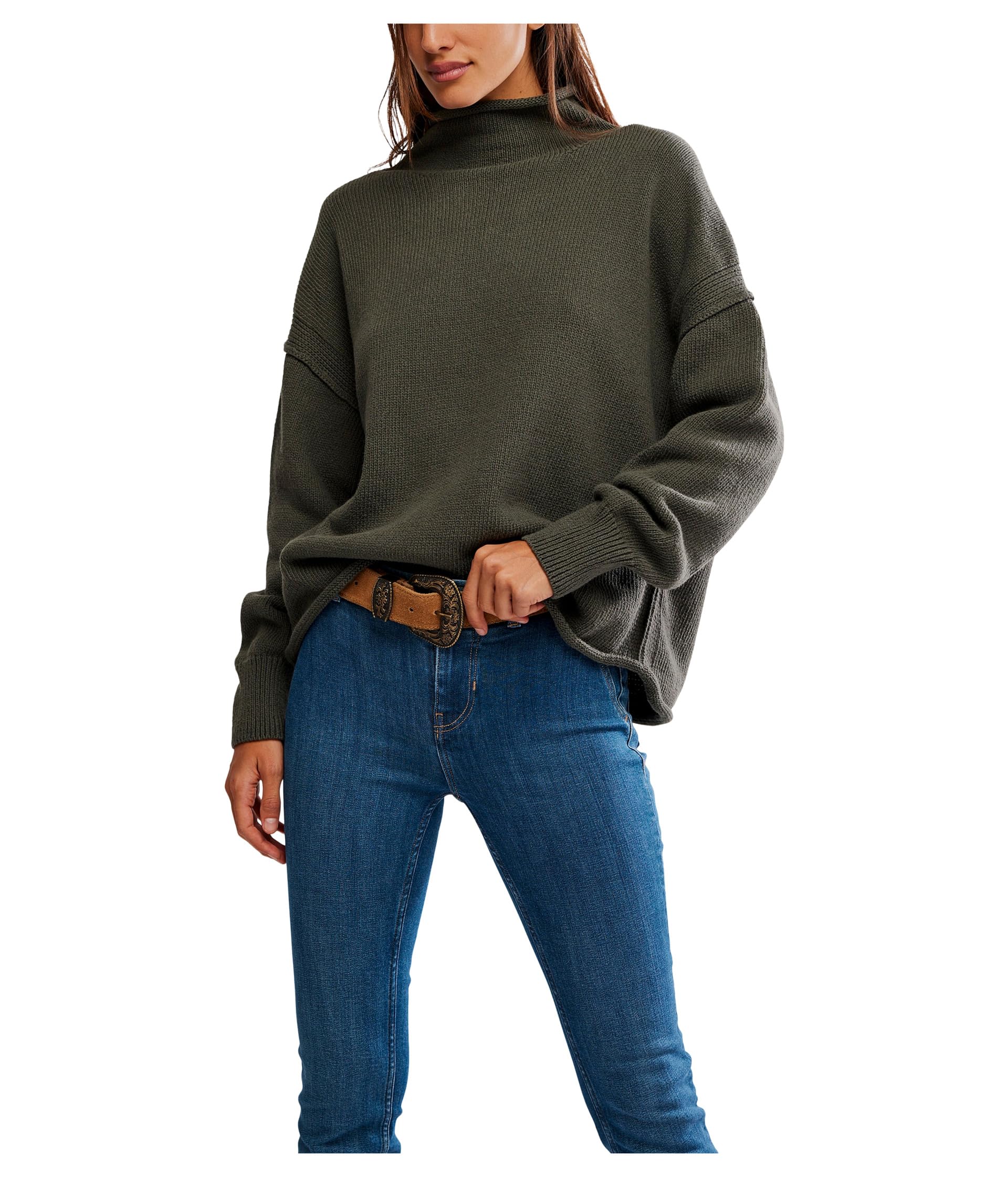 

Свитер Free People We The Free Torres Roll Neck, цвет Army
