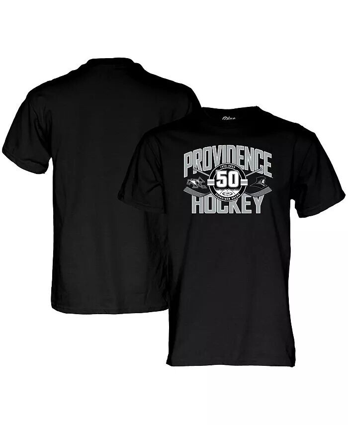 

Мужская и женская черная хоккейная футболка Providence Friars 50th Anniversary Blue 84