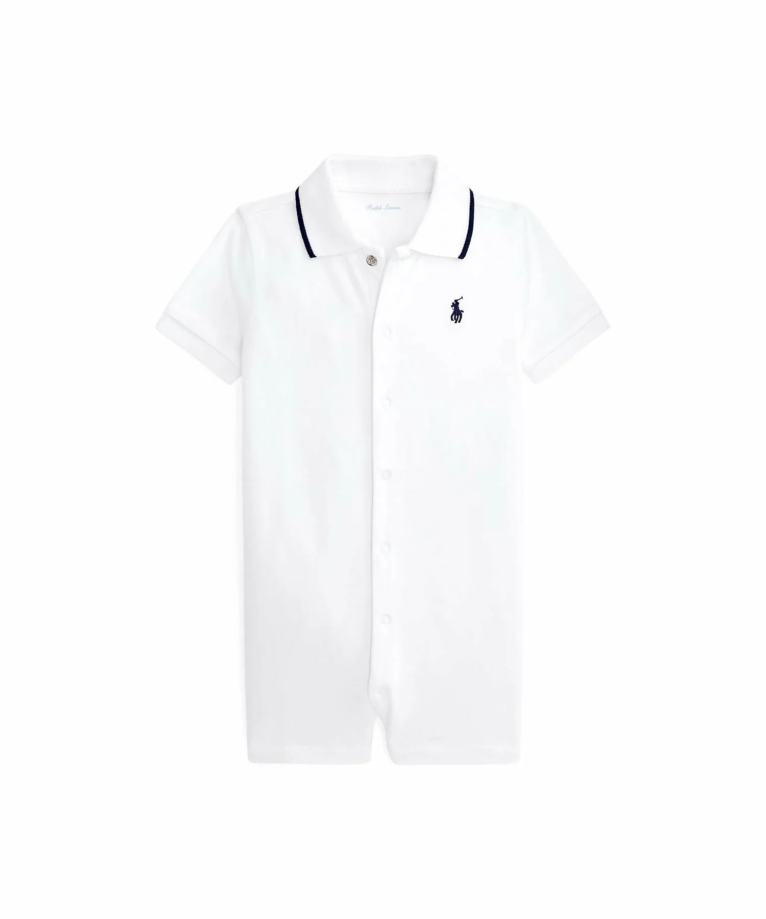Детский хлопковый трикотажный комбинезон-поло из хлопка Polo Ralph Lauren, 100 White