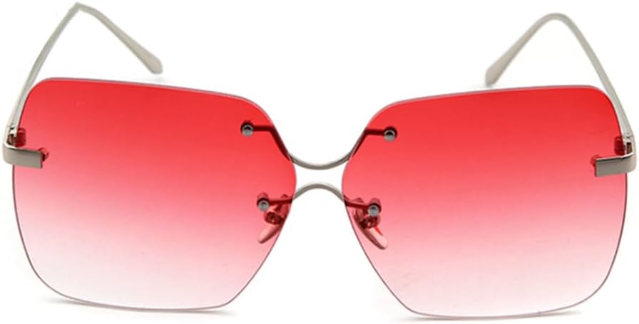 

Модные солнцезащитные очки без оправы для женщин, градиентные коричневые, увеличенного размера, с защитой от УФ-излучения UV400, для активного отдыха на природе VFDHN, 6