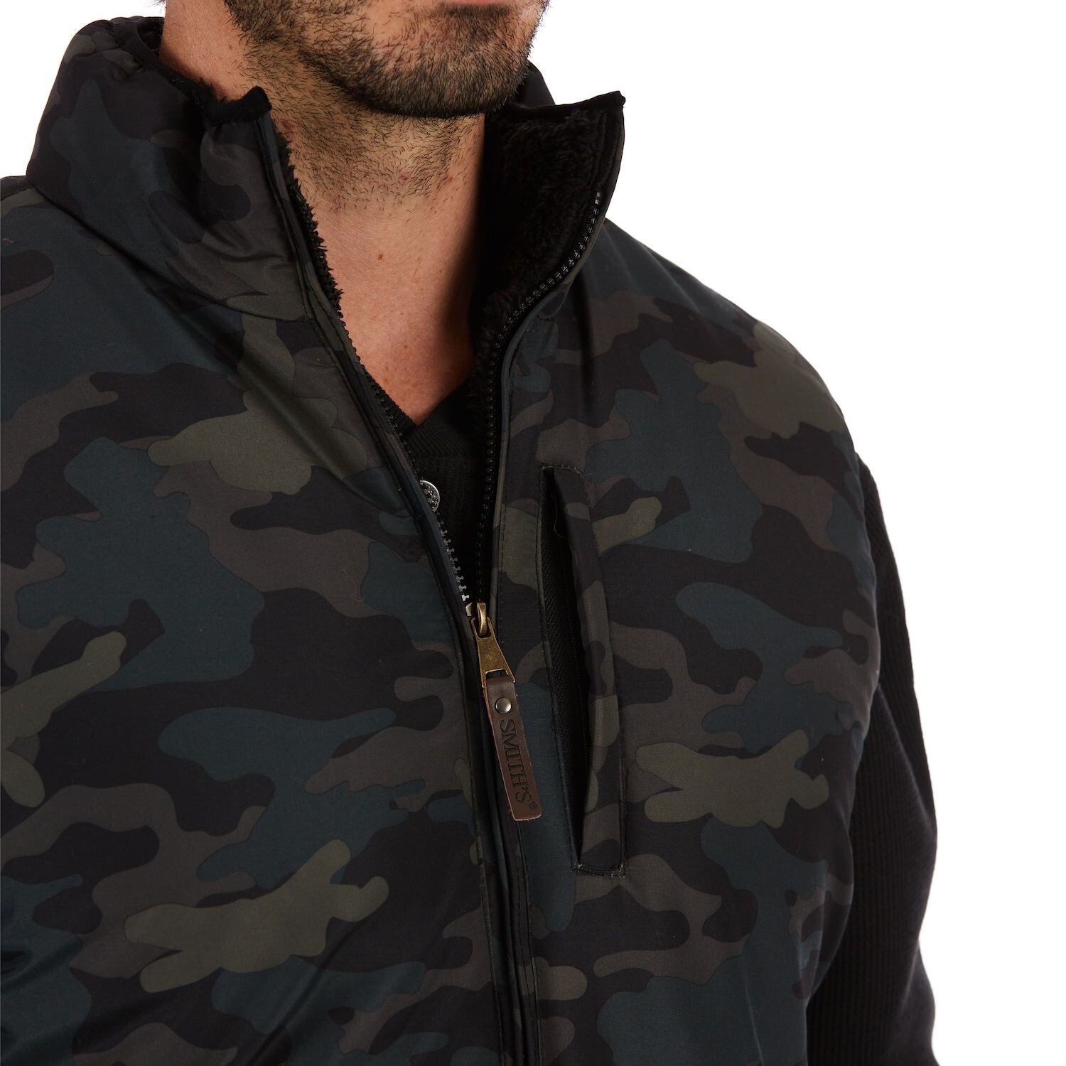 

Мужской камуфляжный жилет на подкладке из шерпы Smith's Workwear