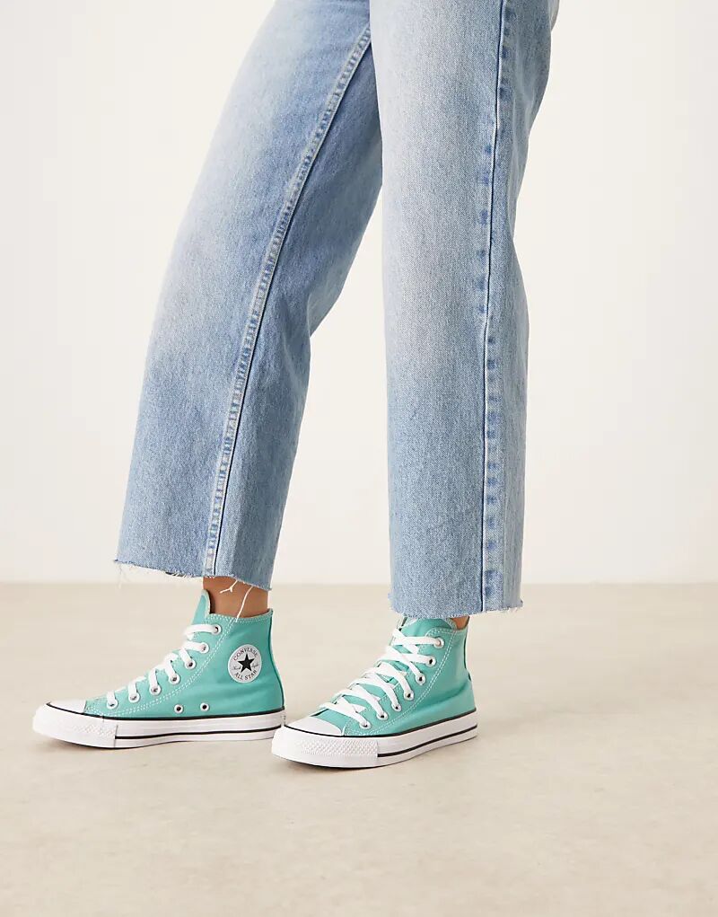 Кеды Converse Chuck Taylor All Star Hi бирюзового цвета — фото 3