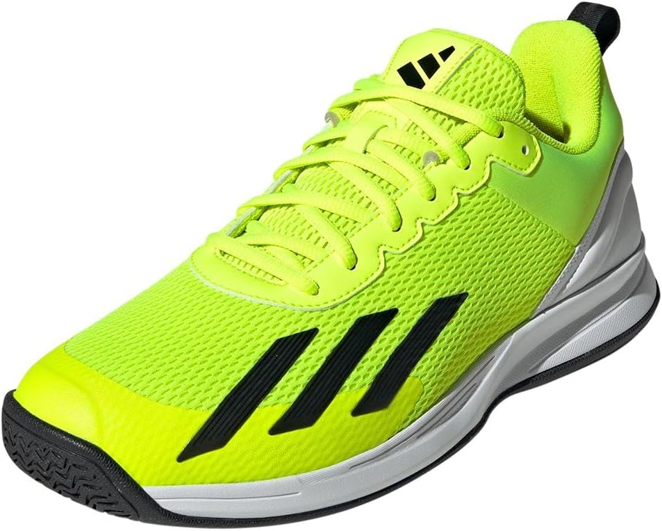 Мужские гимнастические кроссовки adidas Courtflash Speed, белый/черный/желтый — фото 2