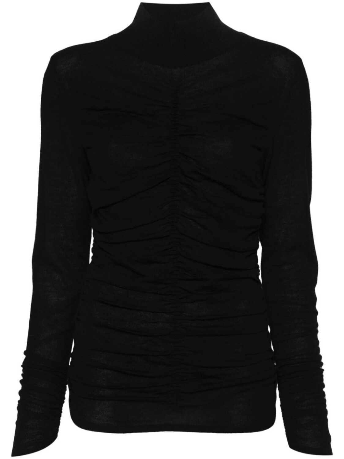 

Свитер с высоким воротником и сборками TWINSET, черный