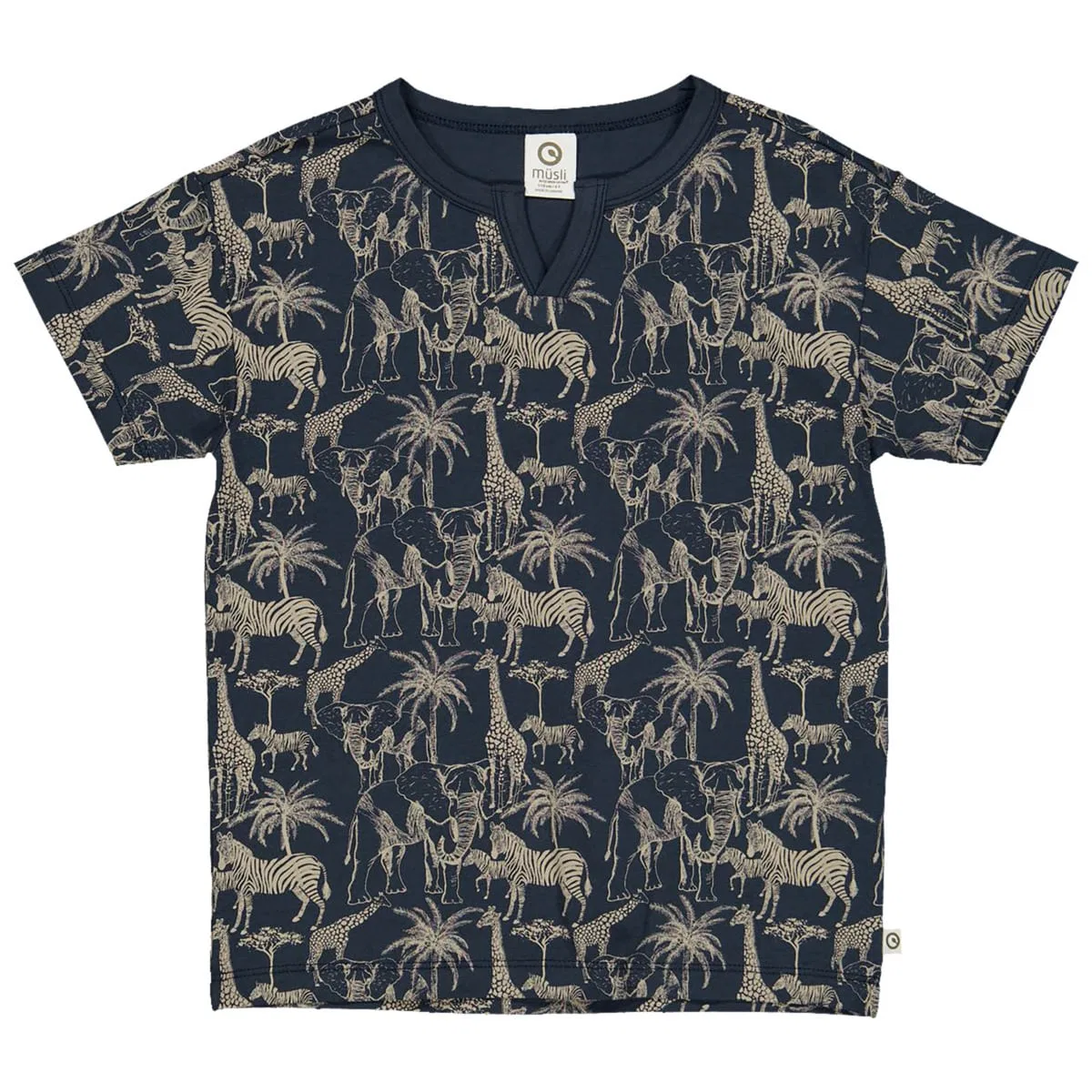 T-Shirt с V-образным вырезом Müsli, темно-синий