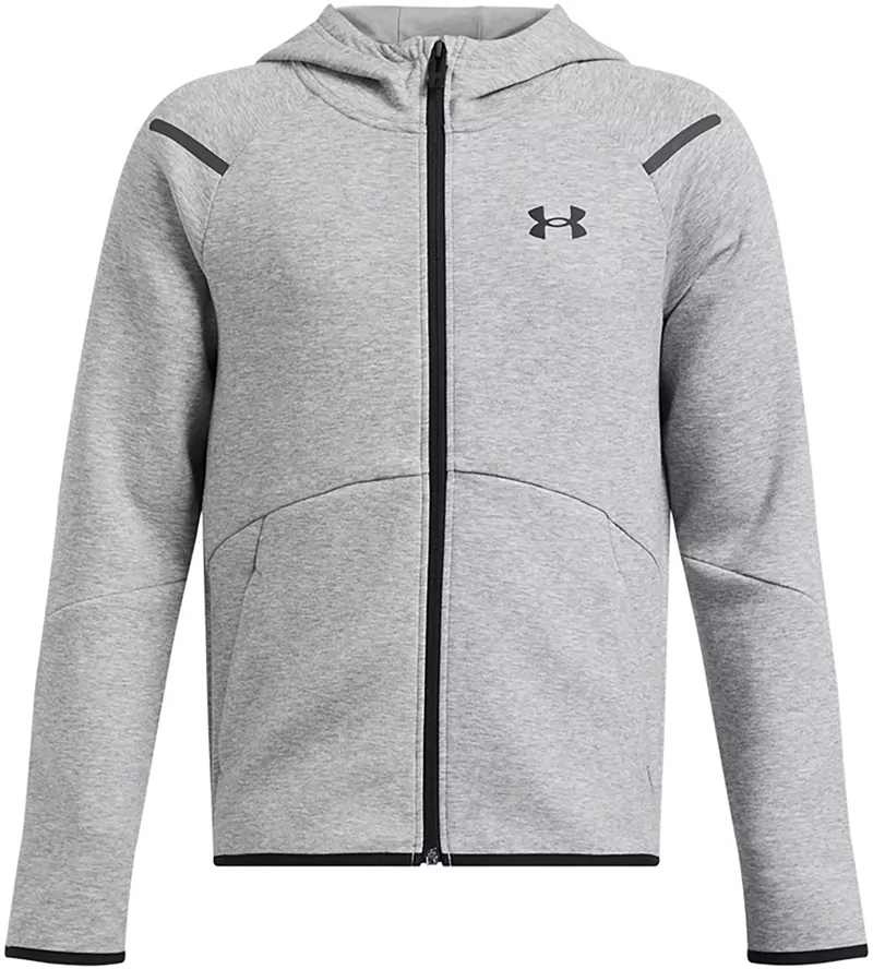 

Флисовая толстовка с молнией во всю длину Under Armour для мальчиков UA Unstoppable, цвет Mod Gray Lt Htr/Black