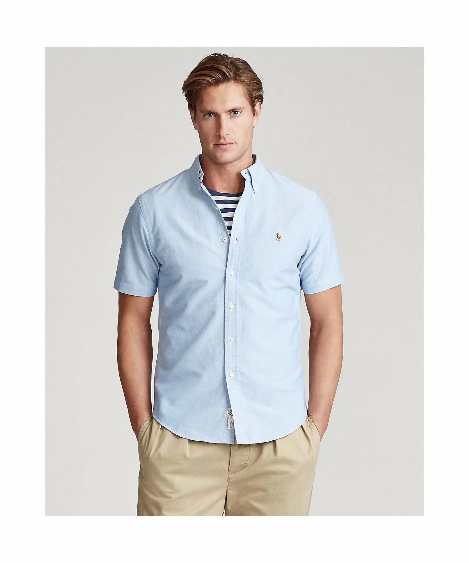 Классическая рубашка Оксфорд Polo Ralph Lauren, 400 Blue