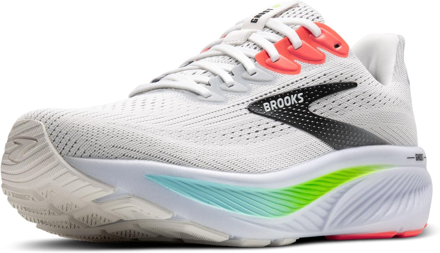 

Мужские нейтральные беговые кроссовки Brooks Ghost 17, белый/розовый