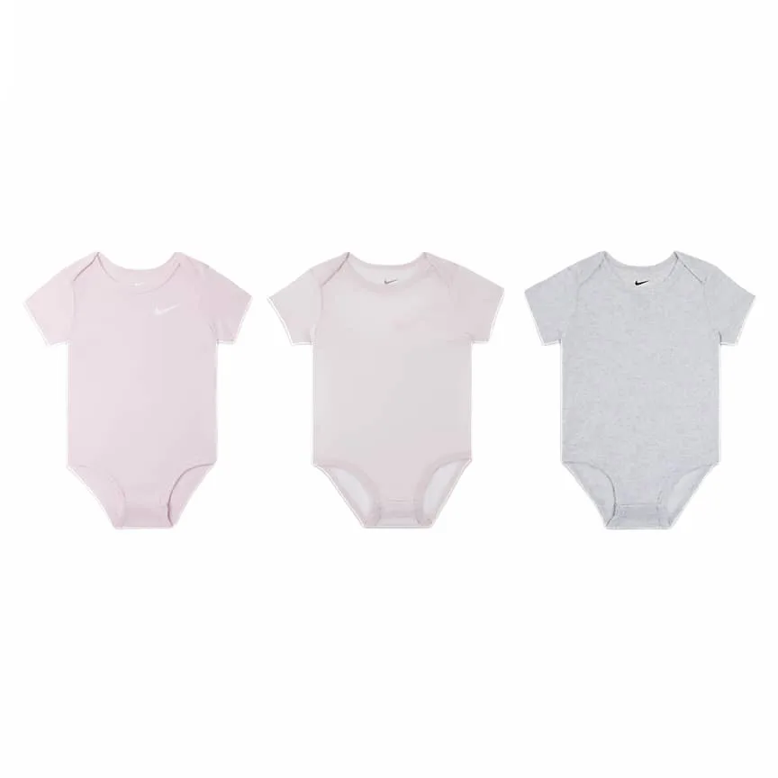 Комплект из 3 ползунков Birch Heather для малышей Nike, 3 Pack (Birch Heather)