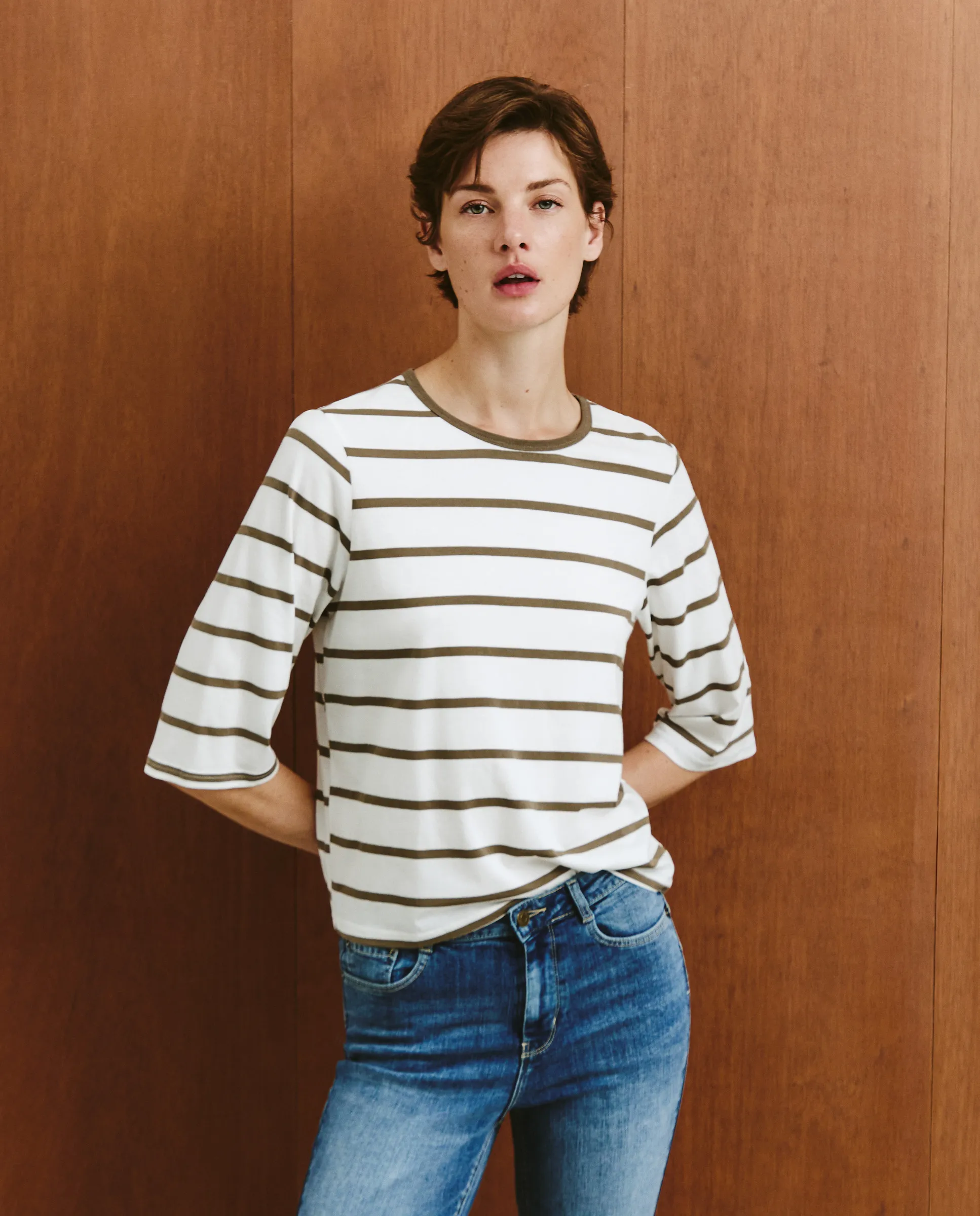 

Женская футболка с французским рукавом Southern Cotton, зеленый