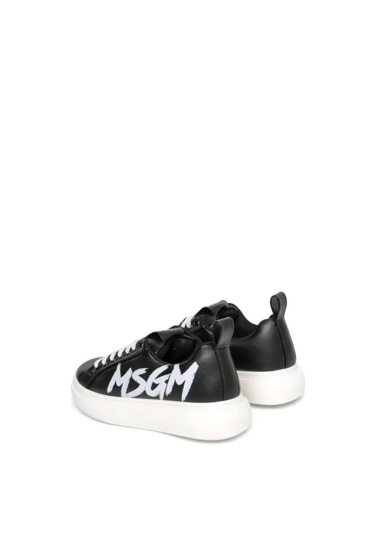 Кроссовки из искусственной кожи, детские Msgm, черный — фото 2