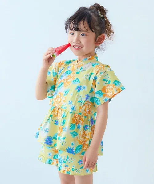 Детское кимоно Jinbei с пеплумом, разноцветное, devirock, 100% хлопок