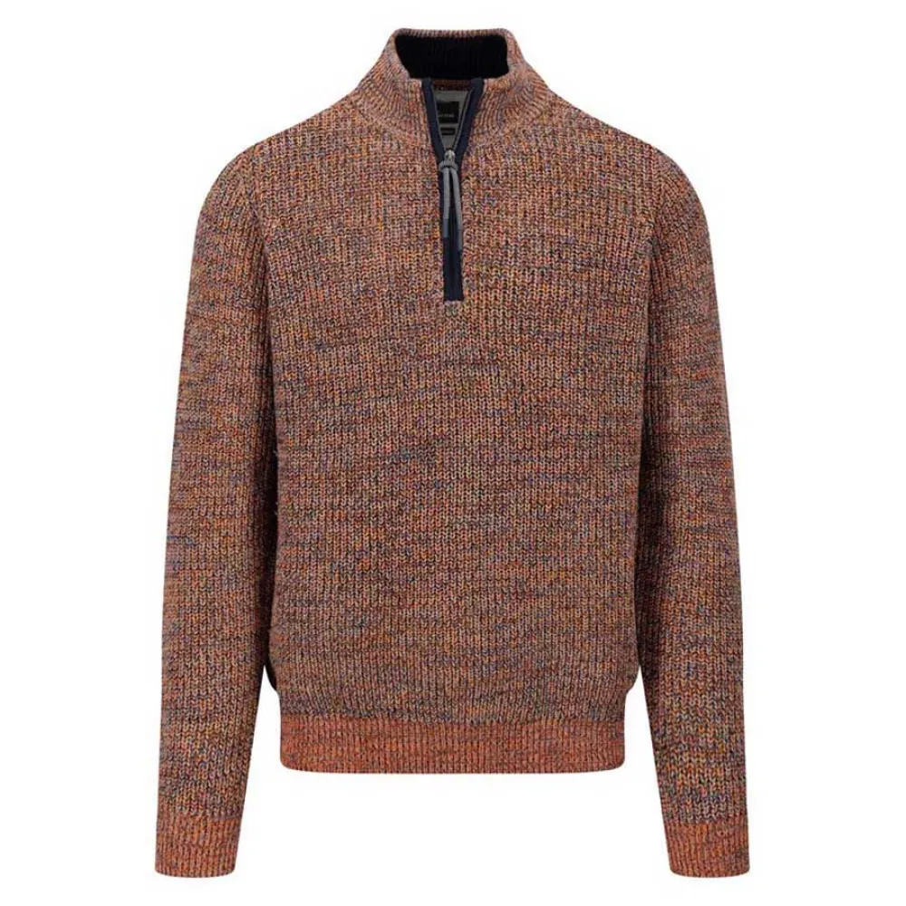 

Свитер Fynch Hatton 1409247 half zip, коричневый