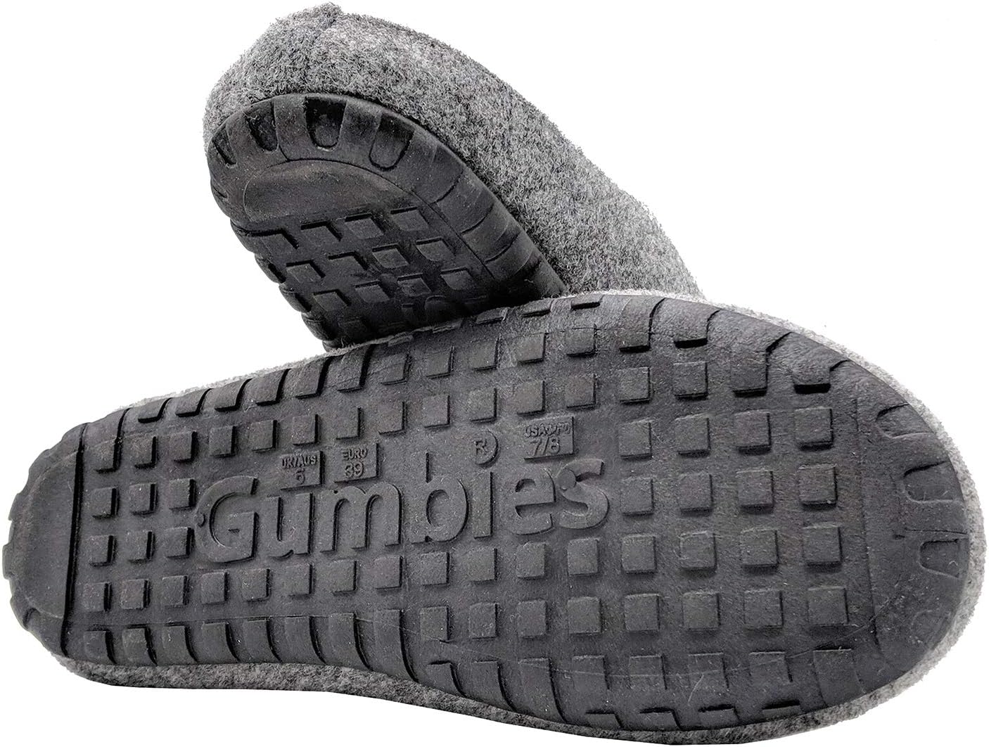 Унисекс тапочки Gumbies Outback - для дома и улицы с верхом из экологичного войлока и подошвой из переработанной резины, розовый/серый — фото 2