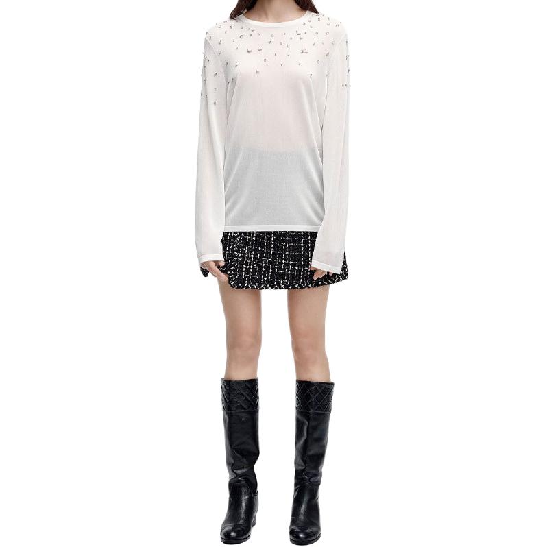 

KARL LAGERFELD / Karl Lagerfeld Jeans Карл Лагерфельд Вязаный свитер женский белый