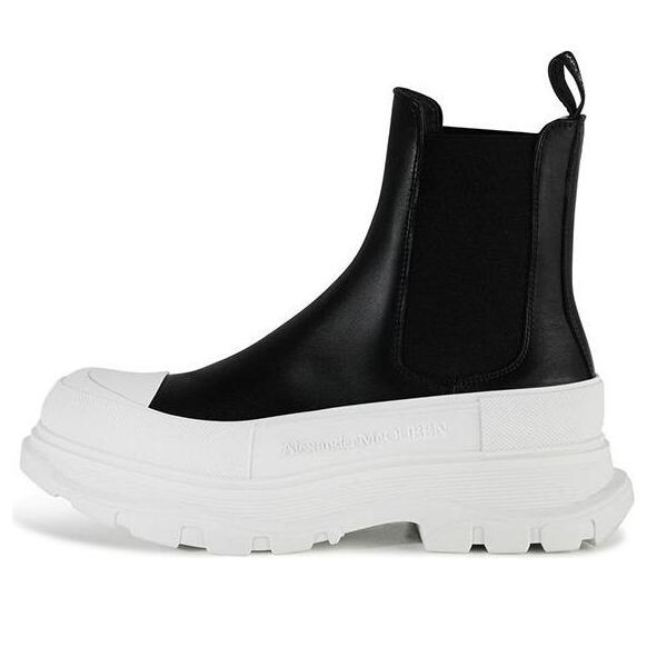 

Кроссовки leather chunky chelsea boots 'black white' Alexander Mcqueen, черный