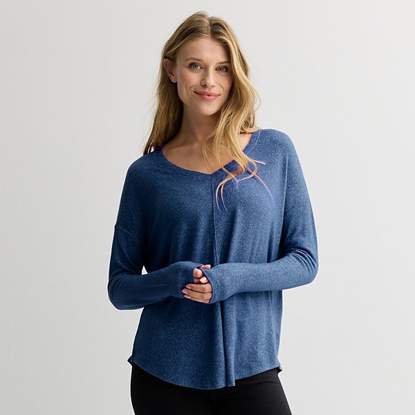 

Женская уютная футболка-туника с v-образным вырезом Sonoma Goods For Life, Royal Sailor