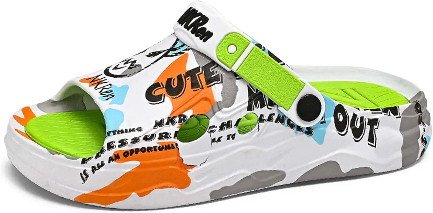 

Мужские повседневные дышащие сандалии, регулируемые тапочки, ультралегкие, мягкая поддержка свода стопы, водонепроницаемые сандалии, белые KSYVUCRD, белый