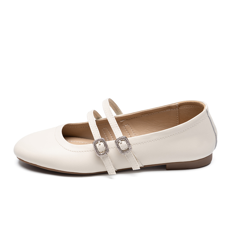 Туфли Мэри Джейн 1 см женские ZHR, Beige