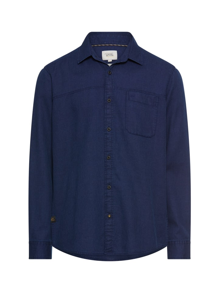 

Рубашка с длинными рукавами из чистого хлопка темно-синего цвета. Camel Active