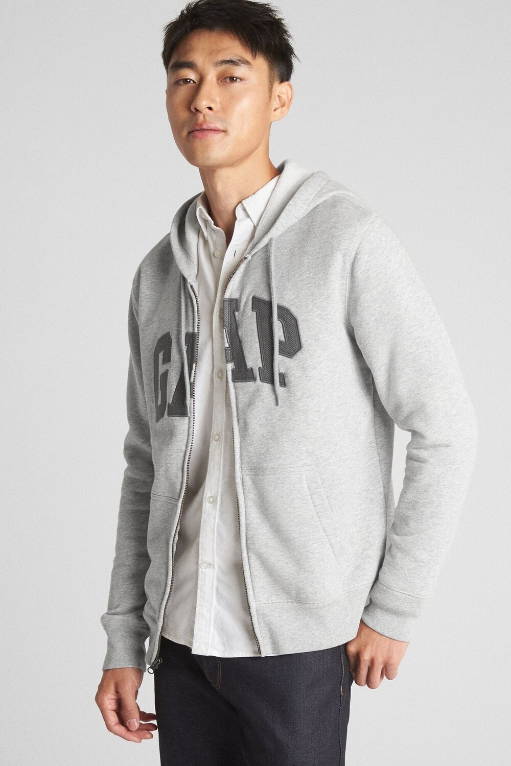 

Толстовка на молнии с логотипом Gap, серый