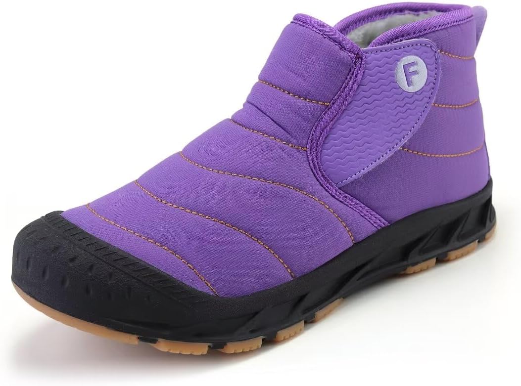 

Женские и мужские теплые зимние ботинки Stunner, с меховой подкладкой, водонепроницаемые, для улицы и снега, без шнуровки, пурпурный