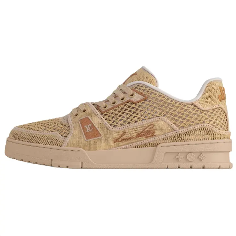 

LOUIS VUITTON Кроссовки для скейтбординга Trainer Low Top, бежевые, мужские