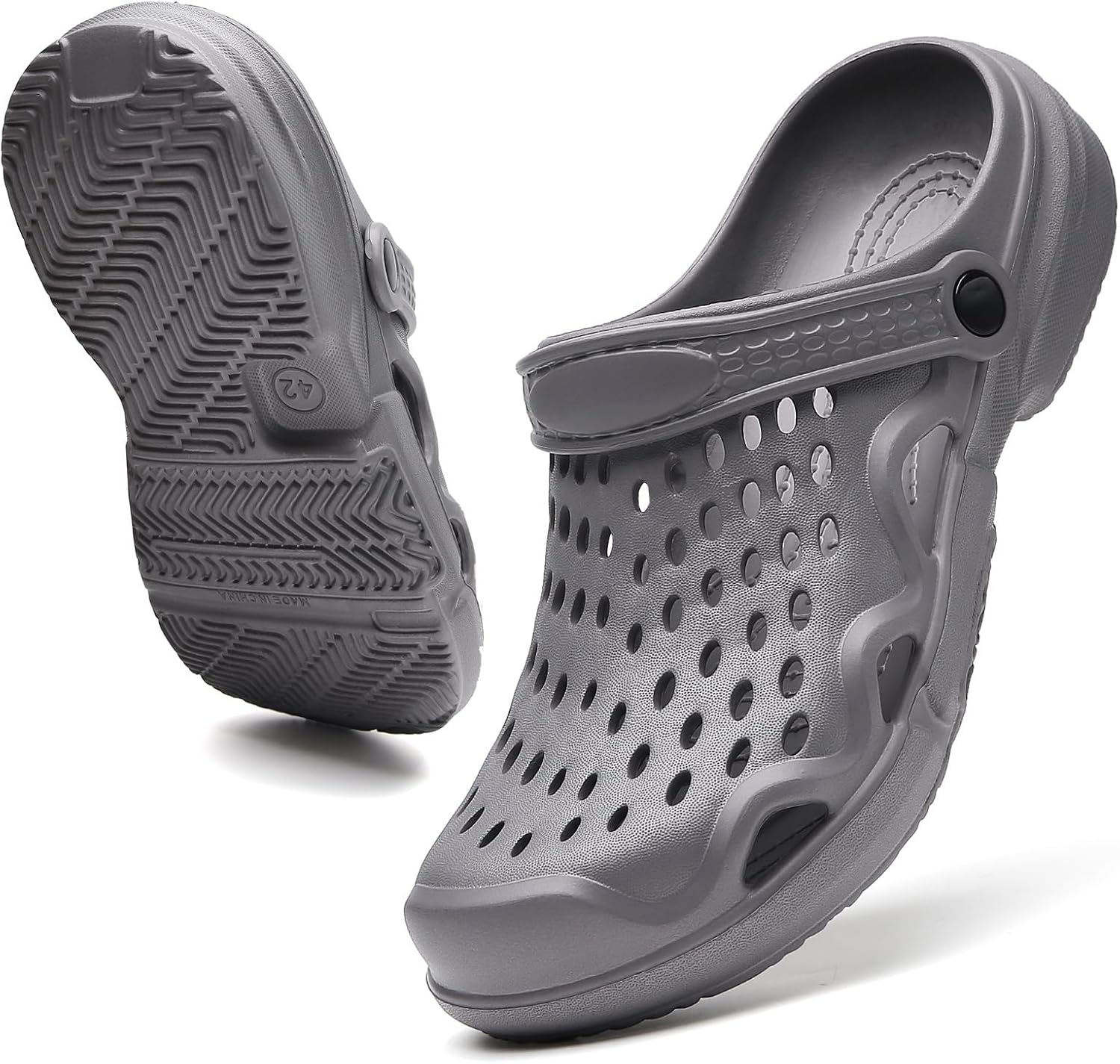 

Мужские садовые сабо CERYTHRINA, легкие, дышащие, сандалии на липучке, модная обувь для бассейна и пляжа, нескользящие домашние сабо и тапочки, серый