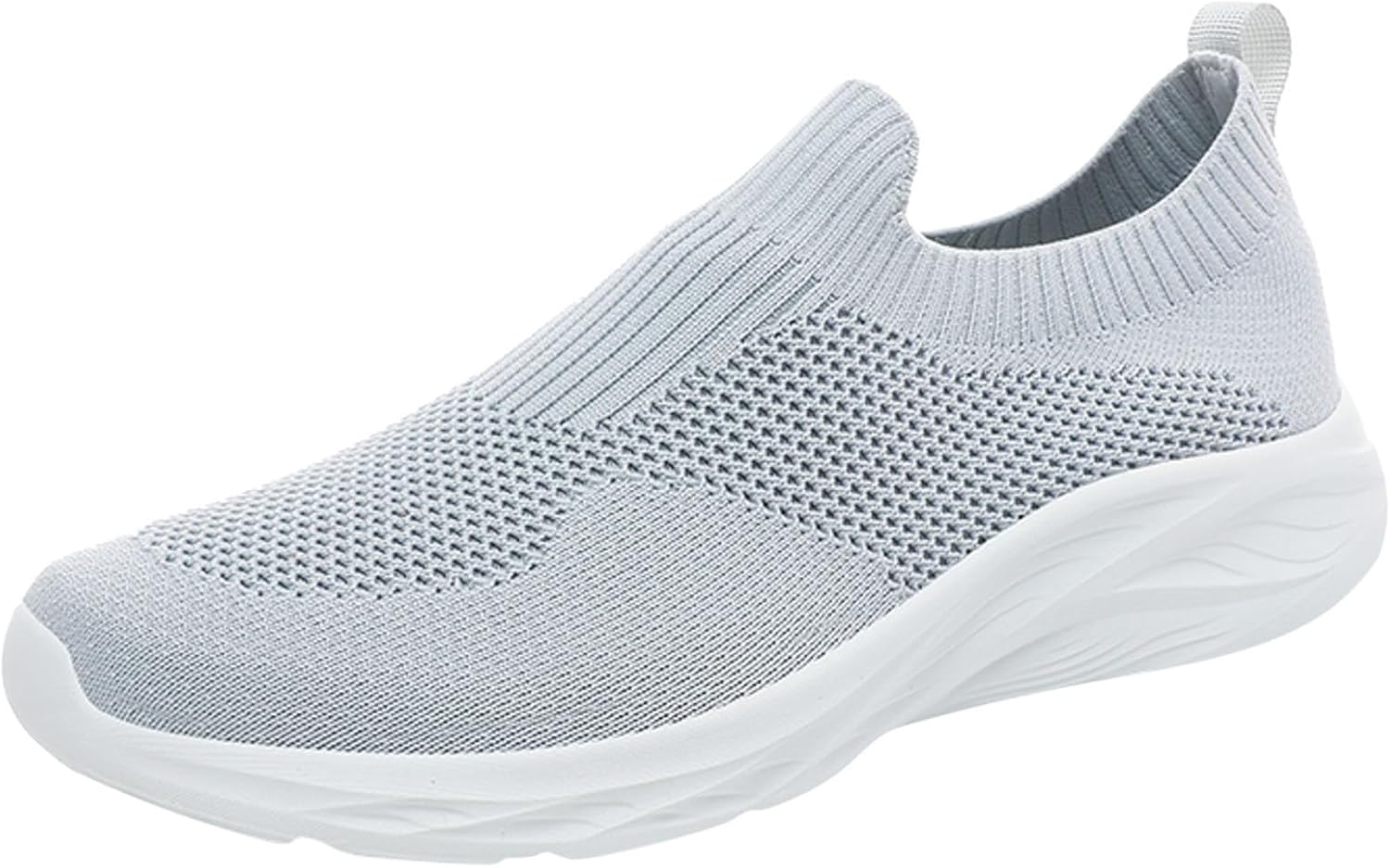 

Мужские кроссовки IWIHMIV без шнурков для прогулок, дышащие, легкие и удобные, спортивные, с нескользящей подошвой, серый