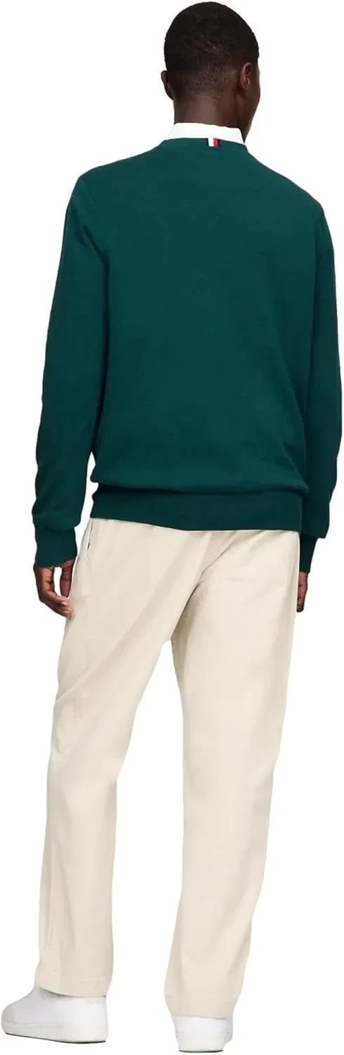 TOMMY HILFIGER / Мужской пуловер / PIMA ORG CTN CASHMERE с круглым вырезом, зеленый — фото 4