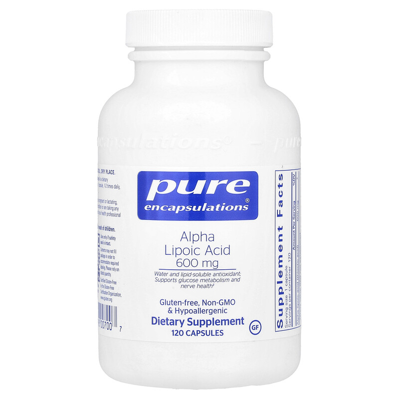 

Pure Encapsulations, Альфа-липоевая кислота, 600 мг, 120 капсул