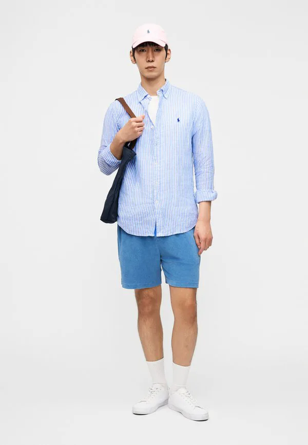 Рубашка из льна в полоску, сшитая на заказ. Polo Ralph Lauren, Blue/White — фото 2