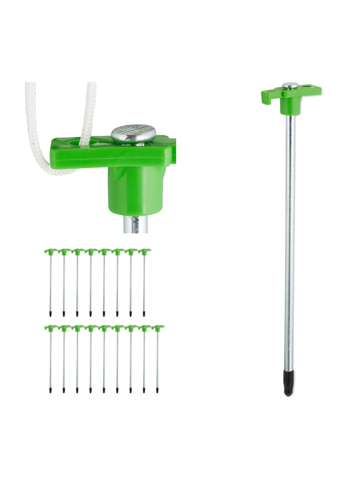 

Relaxdays 18 колышков для палатки Rock Ground светло-зеленого цвета - (длина) 25 см