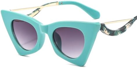 

Модные женские солнцезащитные очки в винтажном металлическом цвете с разноцветной оправой. Уникальные женские трендовые очки с защитой от УФ-излучения UV400 MTZJH, Green