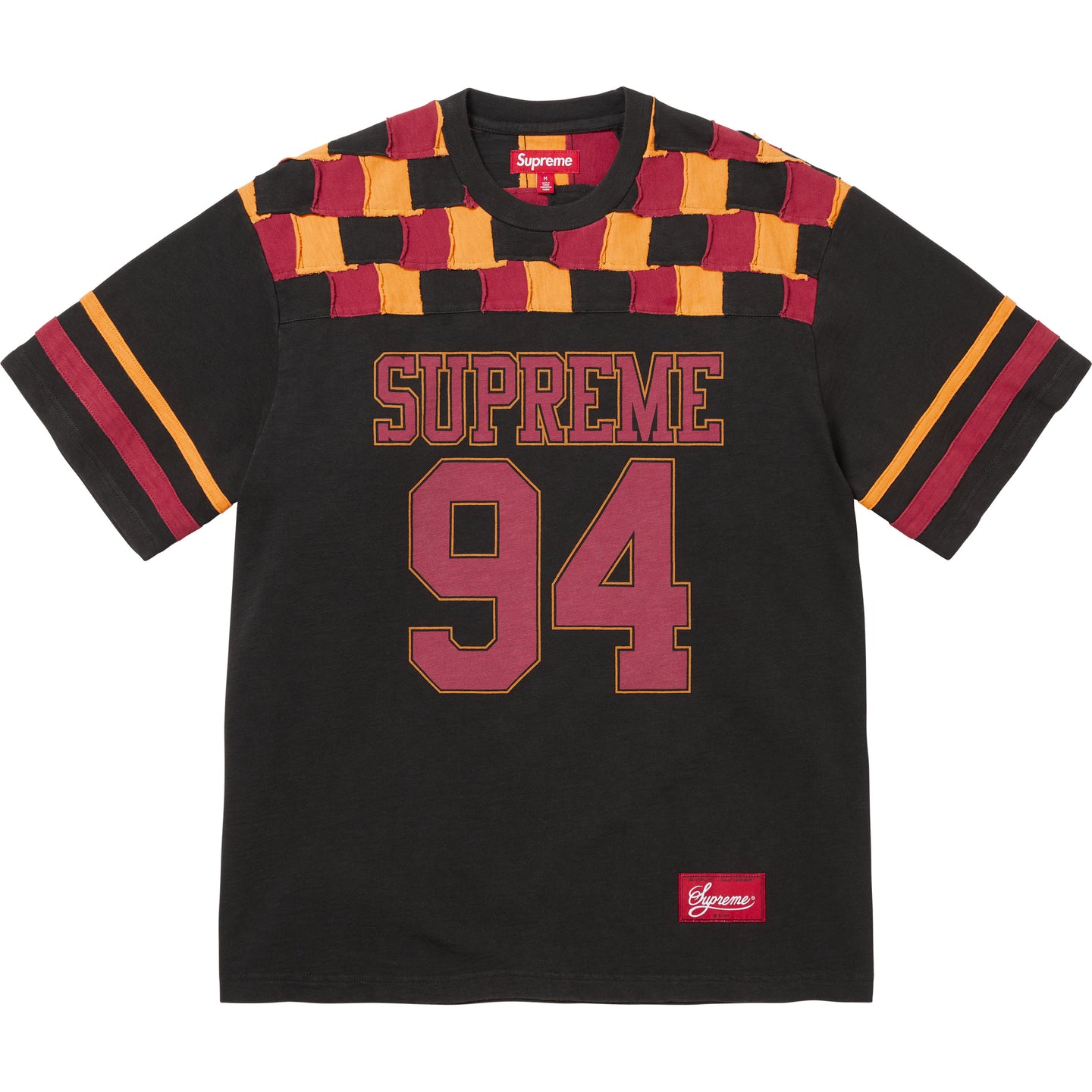 

Футболка с лоскутным воротом Supreme, черный