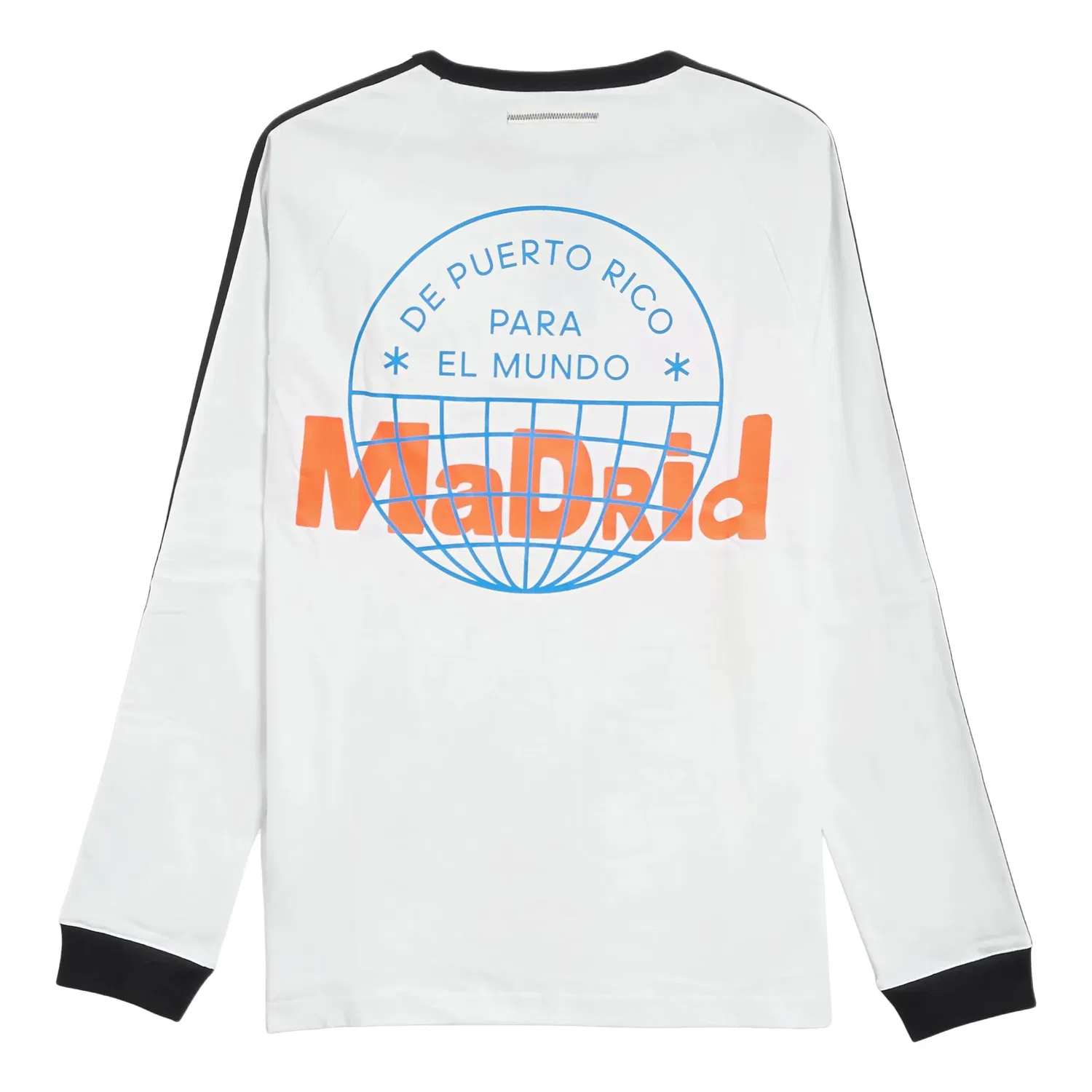 Футболка с длинными рукавами Adidas x Bad Bunny DtMF Tour Merch Madrid, белая, LH0425